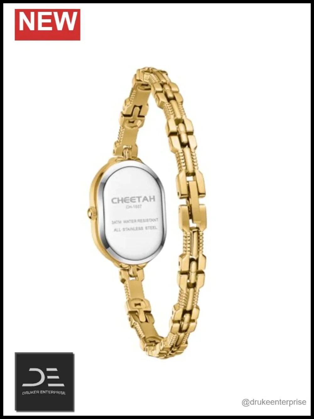 Gold Dainty Bangle Watch, Small Vintage Bracelet, Easy Read Numeral Dial,